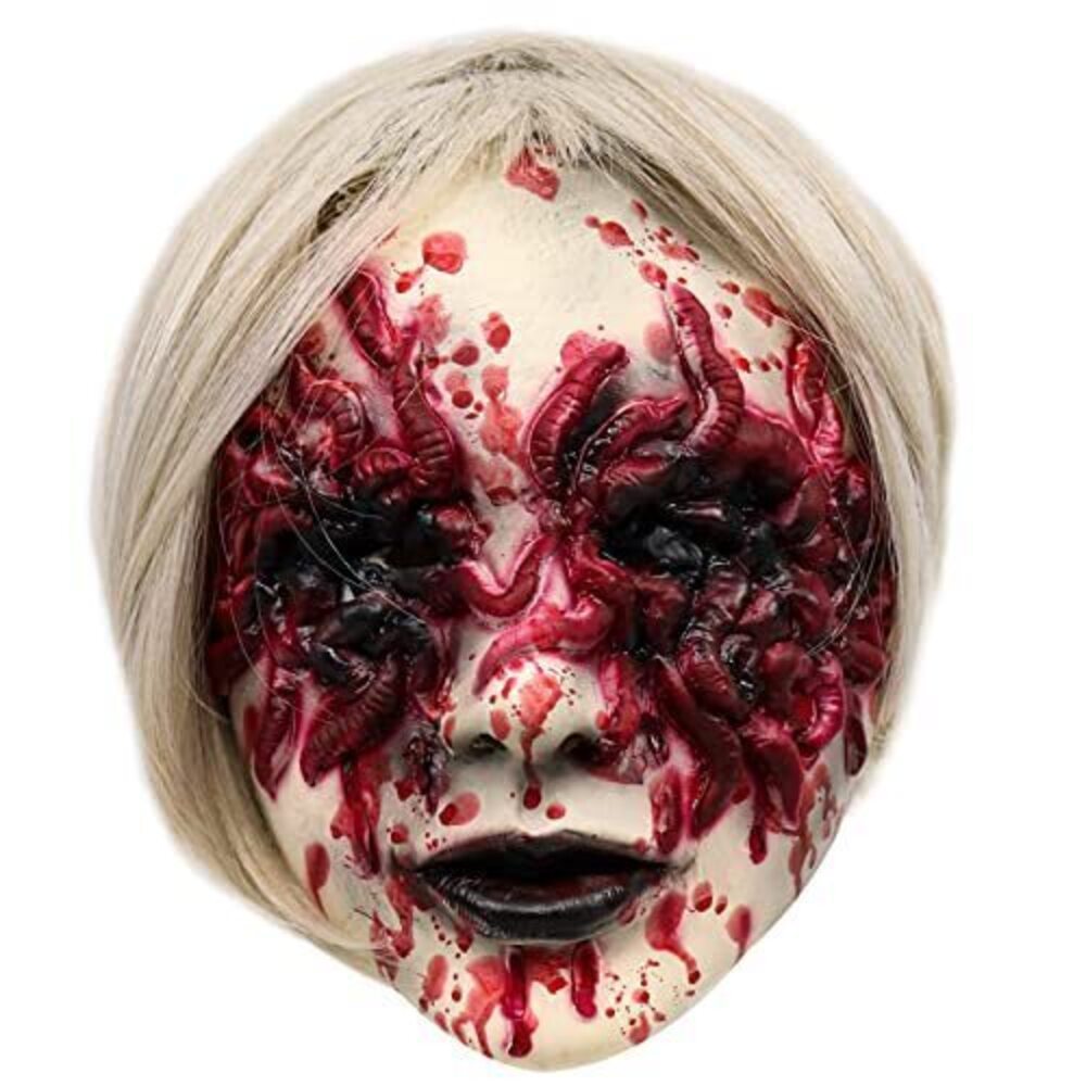 2310 Halloween Scary Demon Mask, Horror Creepy Bloody Blood Sucking Worm